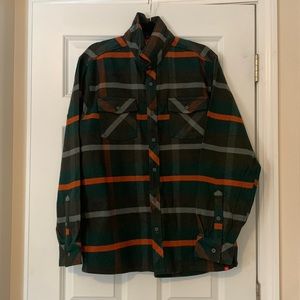 Eastern Mountain Sports L cotton plaid button up
